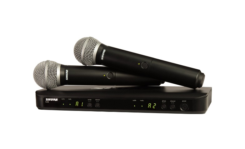 Shure BLX288/PG58 Dual Channel Handheld Wireless System - H9 Band