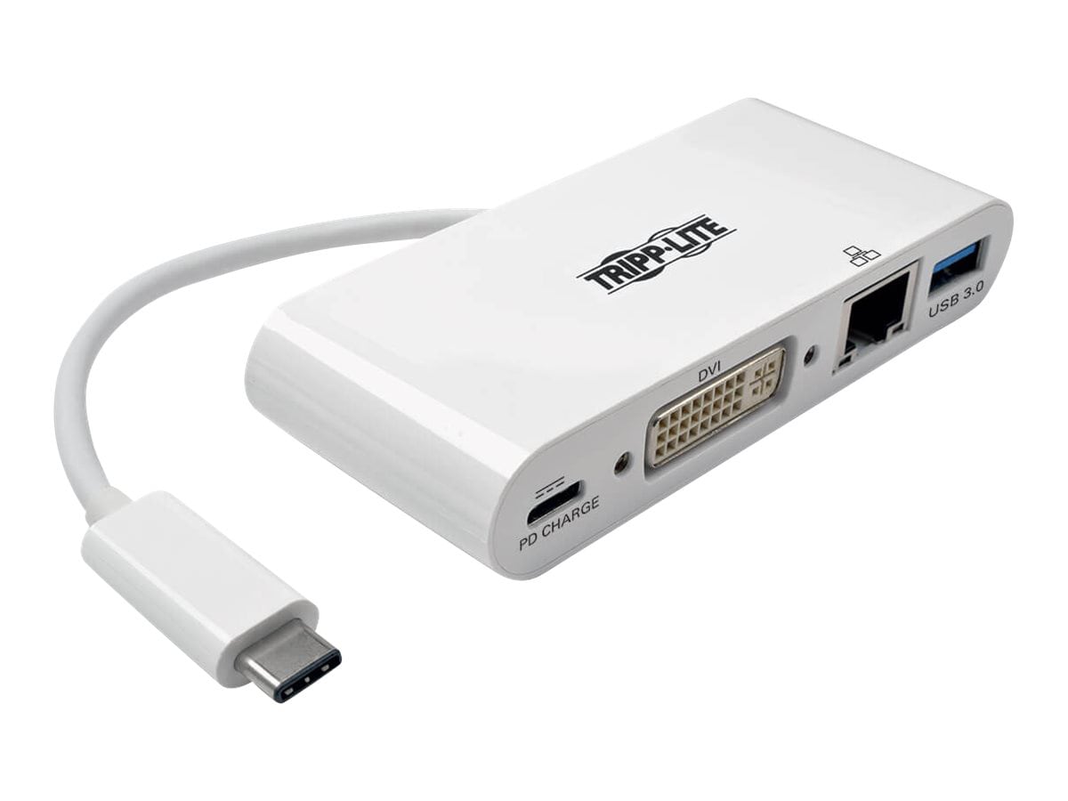 Tripp Lite USB C to DVI Multiport Adapter w/ USB-A, USB-C PD Charging & Gbe
