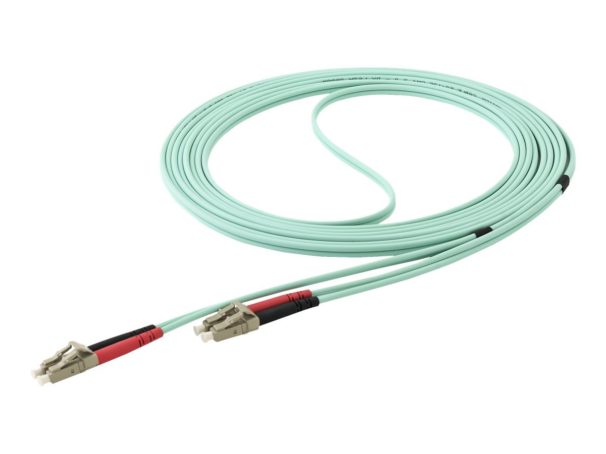 StarTech.com 5m (15ft) LC/UPC to LC/UPC OM4 Multimode Fiber Optic Cable, 50/125&micro;m LOMMF/VCSEL Zipcord Fiber, 100G,
