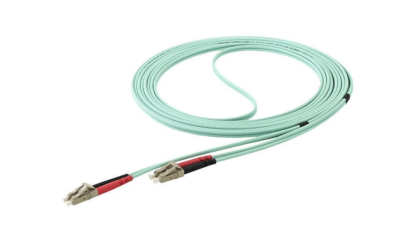 StarTech.com 5m (15ft) LC/UPC to LC/UPC OM4 Multimode Fiber Optic Cable, 50/125&micro;m LOMMF/VCSEL Zipcord Fiber, 100G,