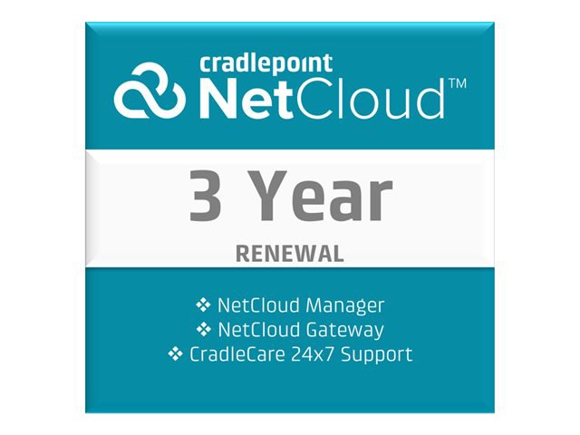 Cradlepoint NetCloud Engine Gateway Standard - subscription license renewal (3 years) + CradleCare - 1 license
