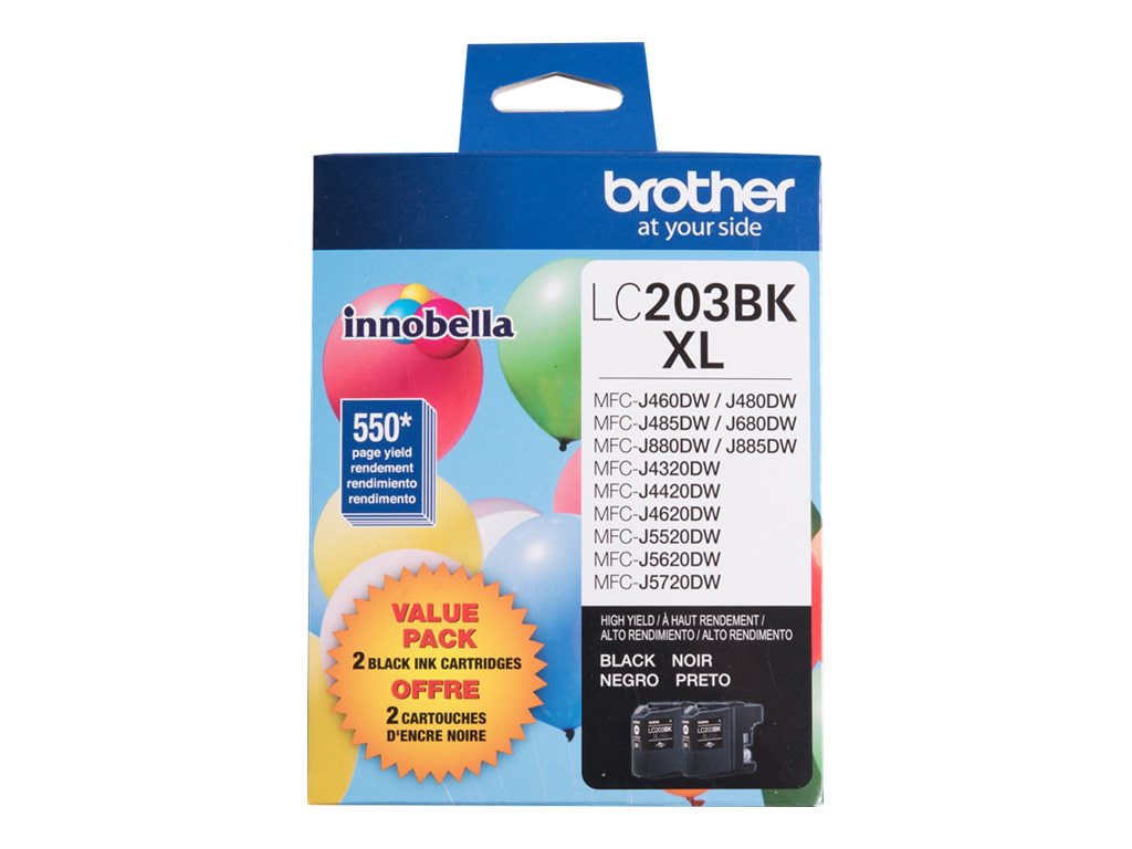Brother LC203BK XL - 2-pack - High Yield - black - original - ink cartridge
