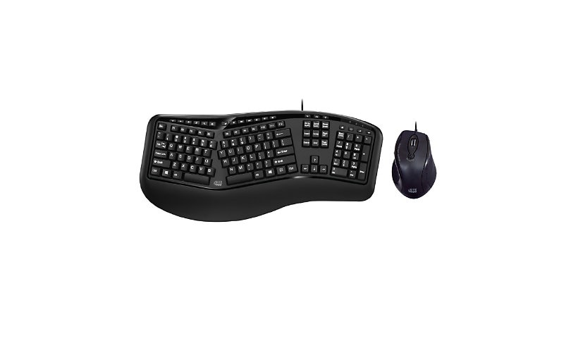 Adesso Tru-Form 150 - keyboard and mouse set - US - black
