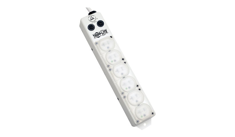 Tripp Lite Safe-IT For Patient-Care Vicinity - Power Strip Medical Hospital Grade Antimicrobial UL1363A 6 Outlet 20A 7ft