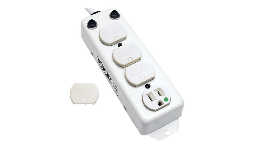 Tripp Lite Safe-IT For Patient-Care Vicinity - Power Strip Medical Hospital Grade Antimicrobial UL1363A 4 Outlet 15A 7ft