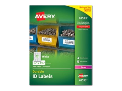 Avery Durable I.D. Labels TrueBlock - labels - 3000 label(s) - 6.65 in x 17