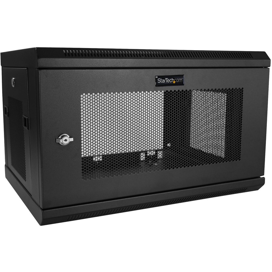 StarTech.com 2-Post 6U Wall Mount Network Cabinet, 19" Wall-Mounted Server Rack for Data / IT Equipment, Small Lockable