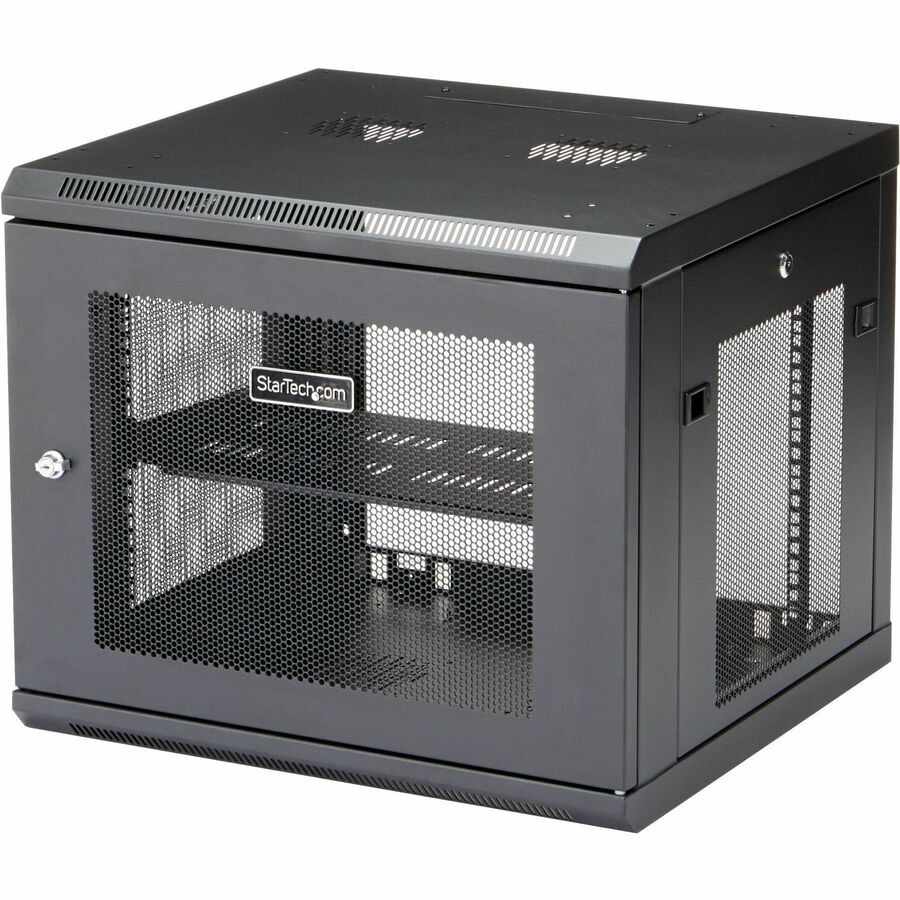 StarTech.com 4-Post 9U Wall Mount Network Cabinet, 19" Wall-Mounted Server Rack for Data / Computer Equipment, Small IT