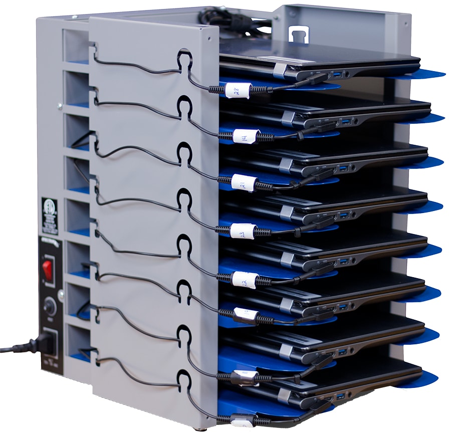 Spectrum Collectiv8 Charging Pillar cabinet unit - for 8 tablets / notebooks - warm gray, spectrum blue