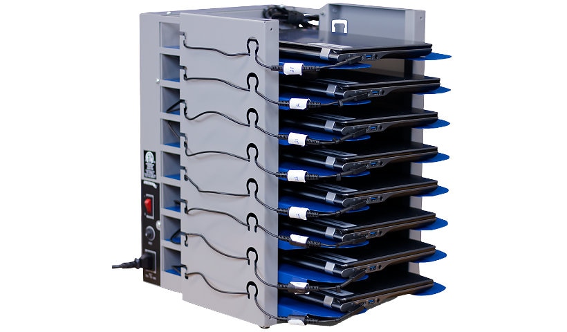 Spectrum Collectiv8 Charging Pillar - cabinet unit - for 8 tablets / notebooks - warm gray, spectrum blue
