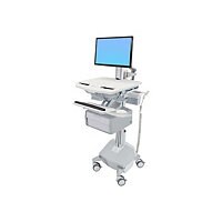 Ergotron StyleView Cart with LCD Pivot, LiFe Powered, 1 Tall Drawer cart -