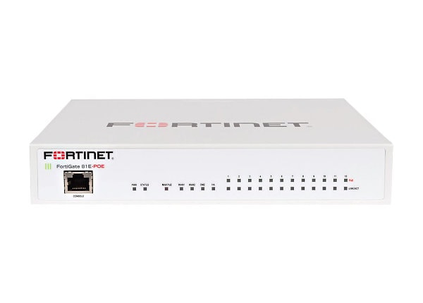 Fortinet FortiGate 80E-POE - Enterprise Bundle - security appliance - with 3 years FortiCare 24X7 Comprehensive Support