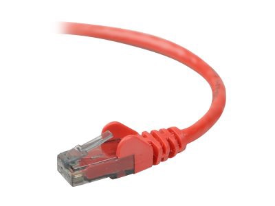 Belkin 1' Cat6 550MHz Gigabit Snagless Patch Cable RJ45 M/M PVC Red 1ft
