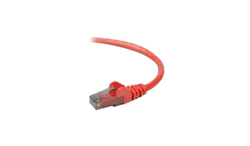 Belkin Cat6 1ft Red Ethernet Patch Cable, UTP, 24 AWG, Snagless, Molded, RJ45, M/M, 1'