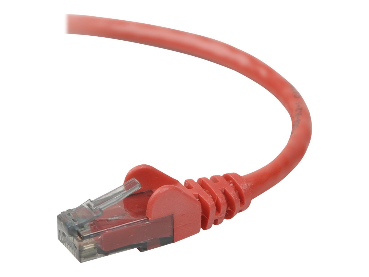 Belkin Cat6 5ft Red Ethernet Patch Cable, UTP, 24 AWG, Snagless, Molded, RJ45, M/M, 5'