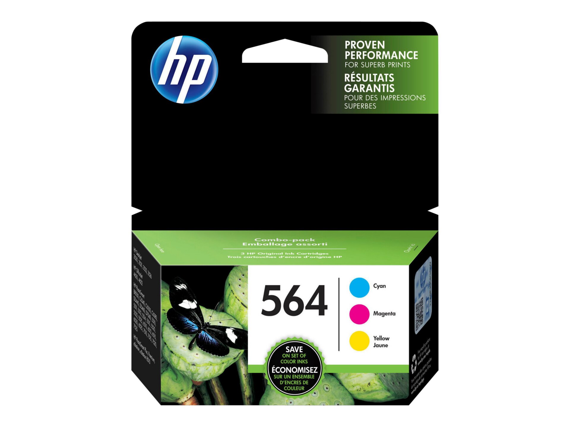 HP 564 Combo Pack - 3-pack - yellow, cyan, magenta - original - ink cartrid