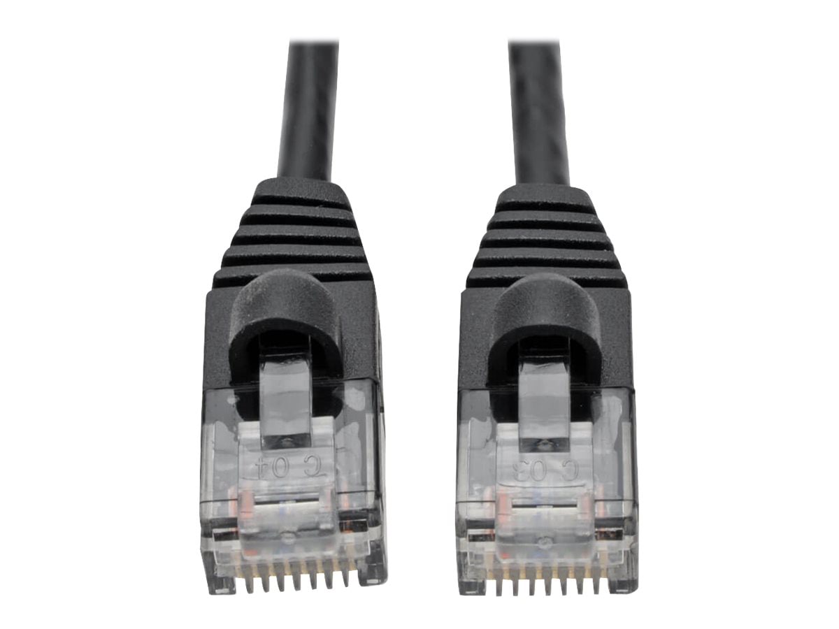 Tripp Lite Cat6a Gigabit Snagless Molded Slim UTP Patch Cable M/M Black 1ft