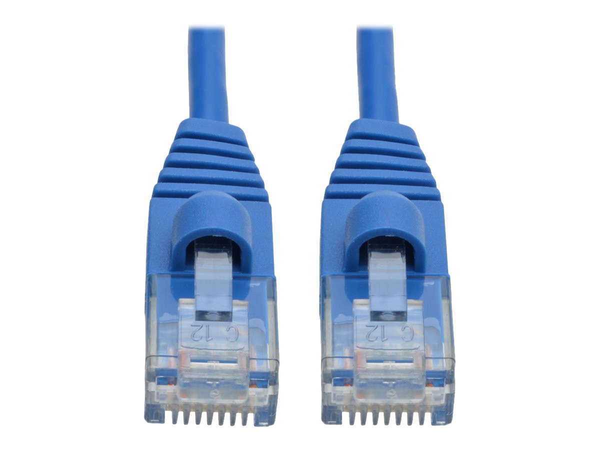 Eaton Tripp Lite Series Cat6a 10G Snagless Molded Slim UTP Ethernet Cable (RJ45 M/M), Blue, 1 ft. (0.31 m) - patch cable