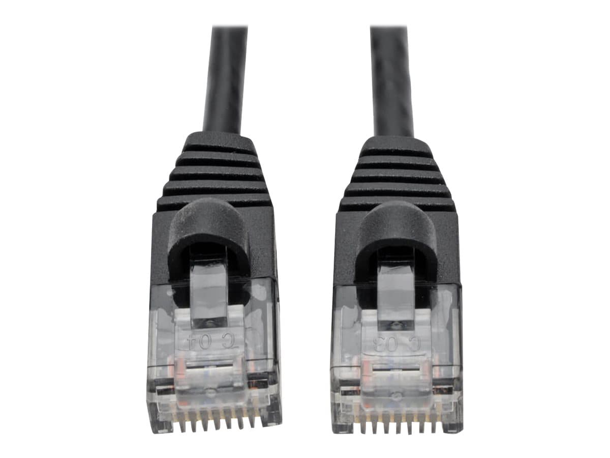 Eaton Tripp Lite Series Cat6a 10G Snagless Molded Slim UTP Ethernet Cable (RJ45 M/M), Black, 2 ft. (0.61 m) - patch