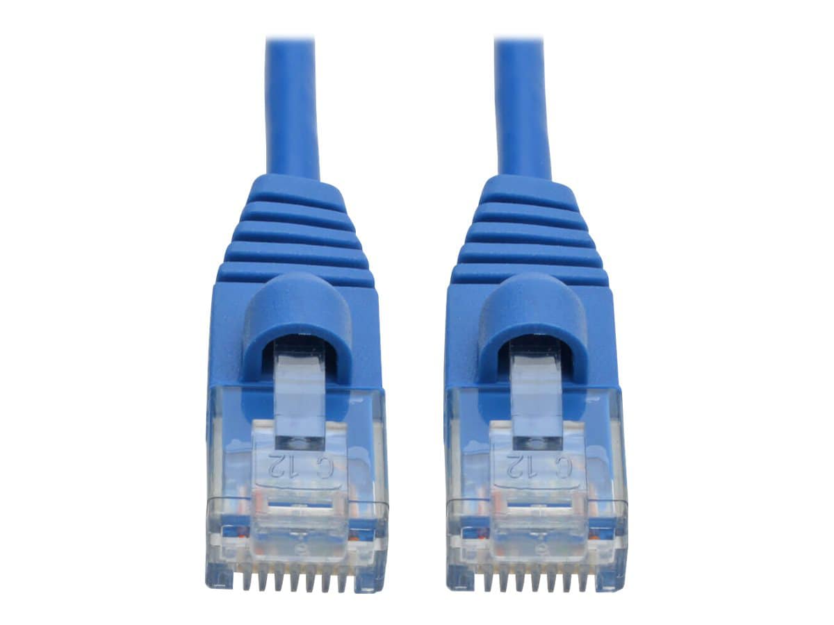 Tripp Lite Cat6a Gigabit Snagless Molded Slim UTP Patch Cable M/M Blue 2ft