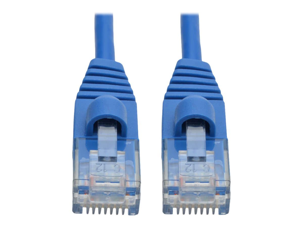 Tripp Lite Cat6a Gigabit Snagless Molded Slim UTP Patch Cable M/M Blue 3ft