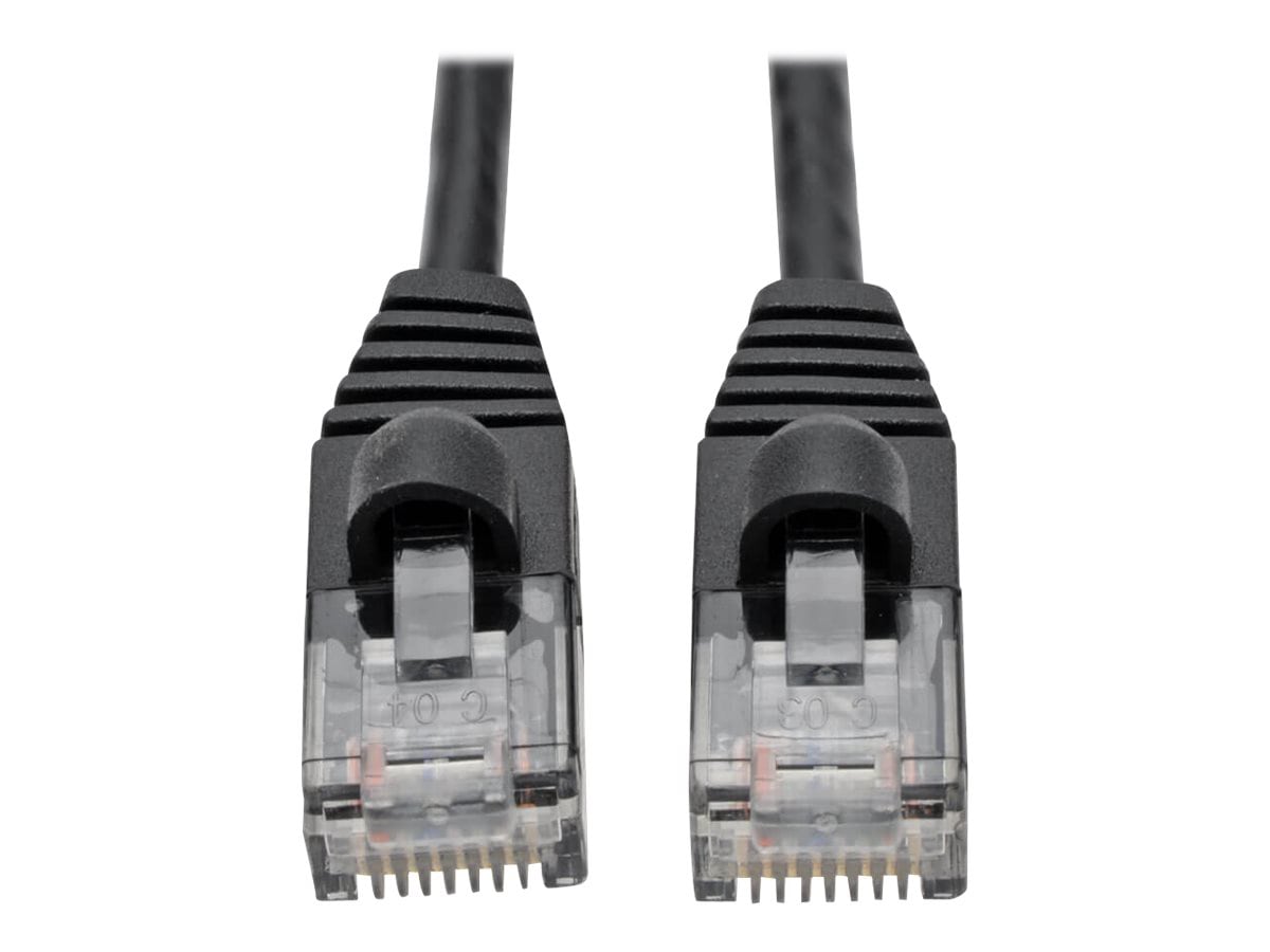 Tripp Lite Cat6a Gigabit Snagless Molded Slim UTP Patch Cable M/M Black 4ft