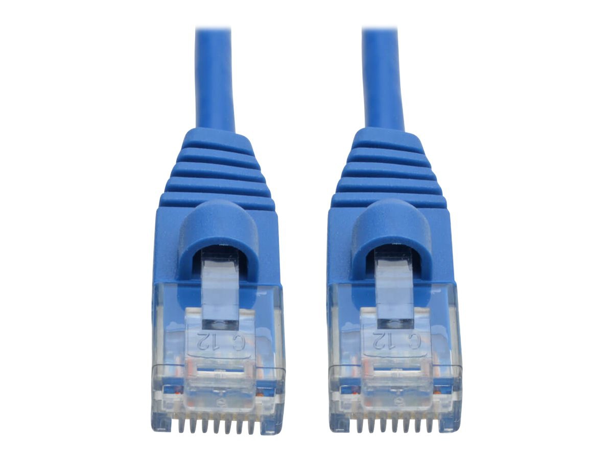 Tripp Lite Cat6a Gigabit Snagless Molded Slim UTP Patch Cable M/M Blue 4ft