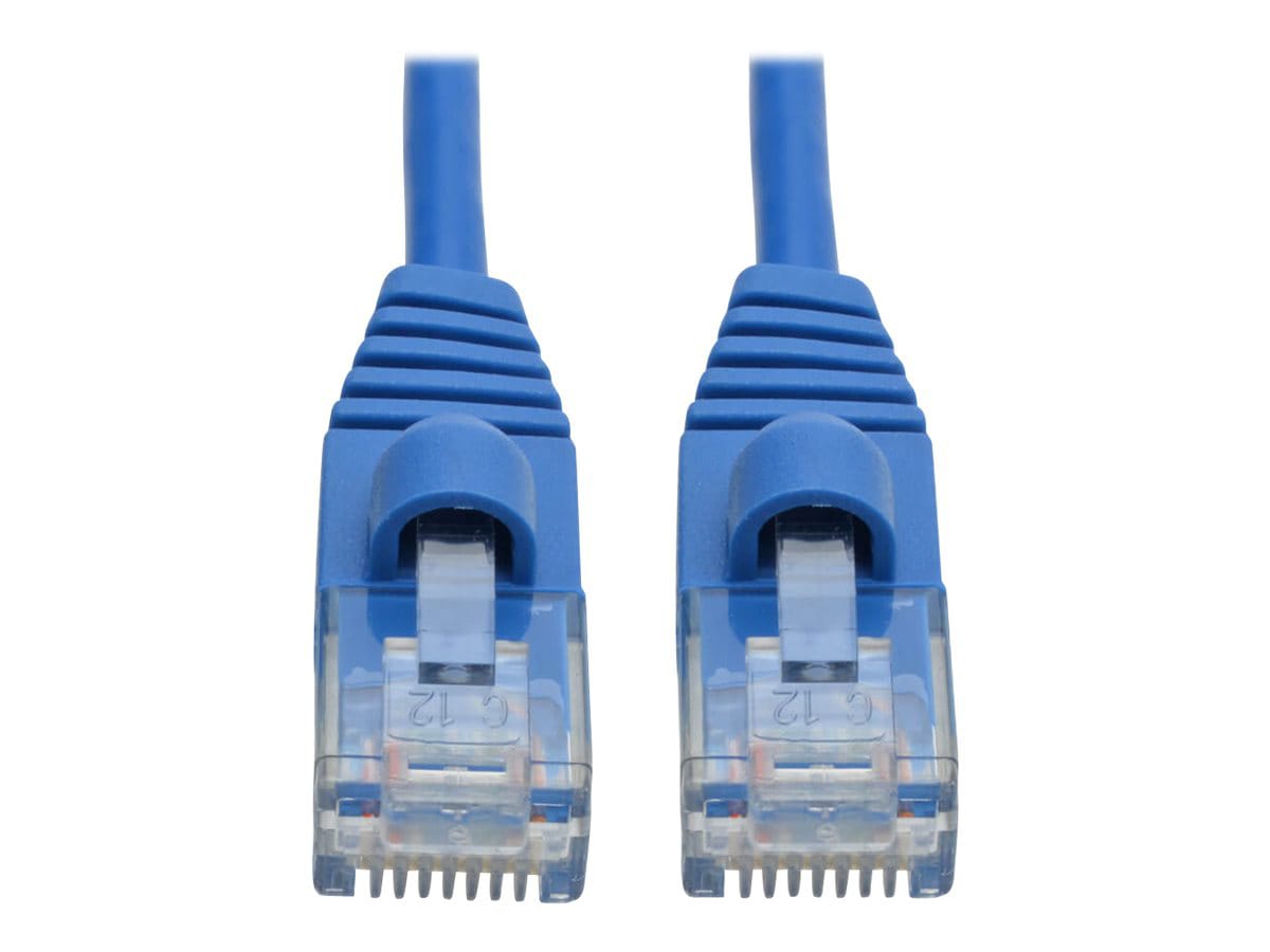 Tripp Lite Cat6a Gigabit Snagless Molded Slim UTP Patch Cable M/M Blue 5ft