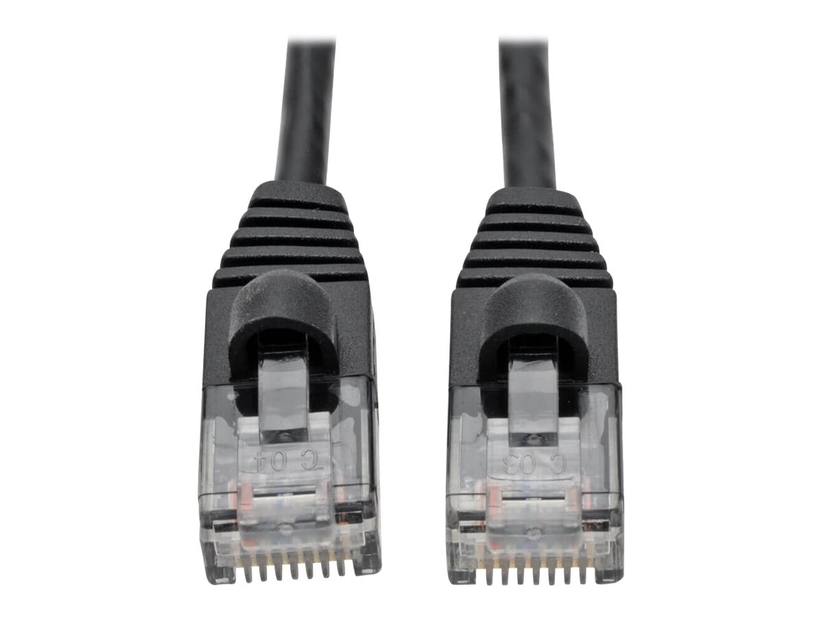 Tripp Lite Cat6a Gigabit Snagless Molded Slim UTP Patch Cable M/M Black 6ft