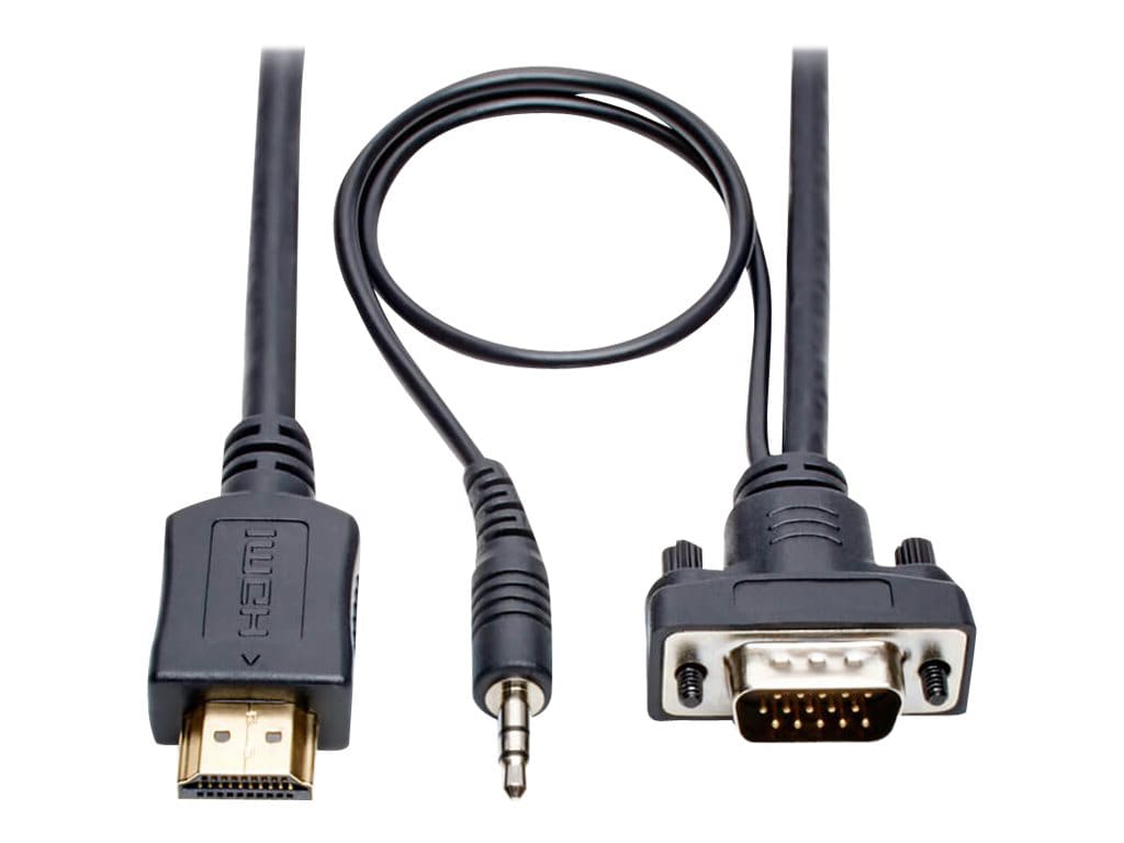 Eaton Tripp Lite Series HDMI to VGA + Audio Active Adapter Cable (HDMI to Low-Profile HD15 + 3.5 mm M/M), 6 ft. (1.8 m)