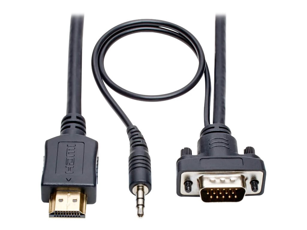 Eaton Tripp Lite Series HDMI to VGA + Audio Active Adapter Cable (HDMI to Low-Profile HD15 + 3.5 mm M/M), 10 ft. (3.1 m)