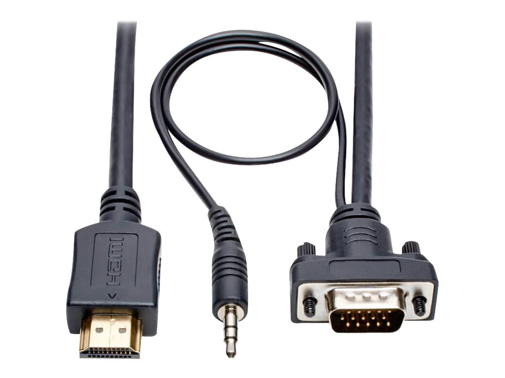 Eaton Tripp Lite Series HDMI to VGA + Audio Active Adapter Cable (HDMI to Low-Profile HD15 + 3.5 mm M/M), 15 ft. (4.6 m)