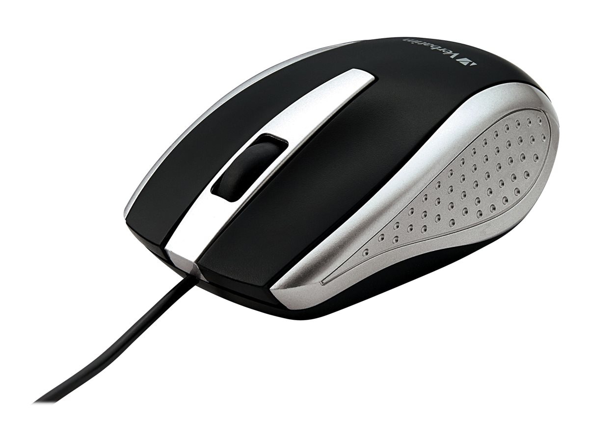 Verbatim Corded Notebook Optical Mouse - mouse - USB - silver