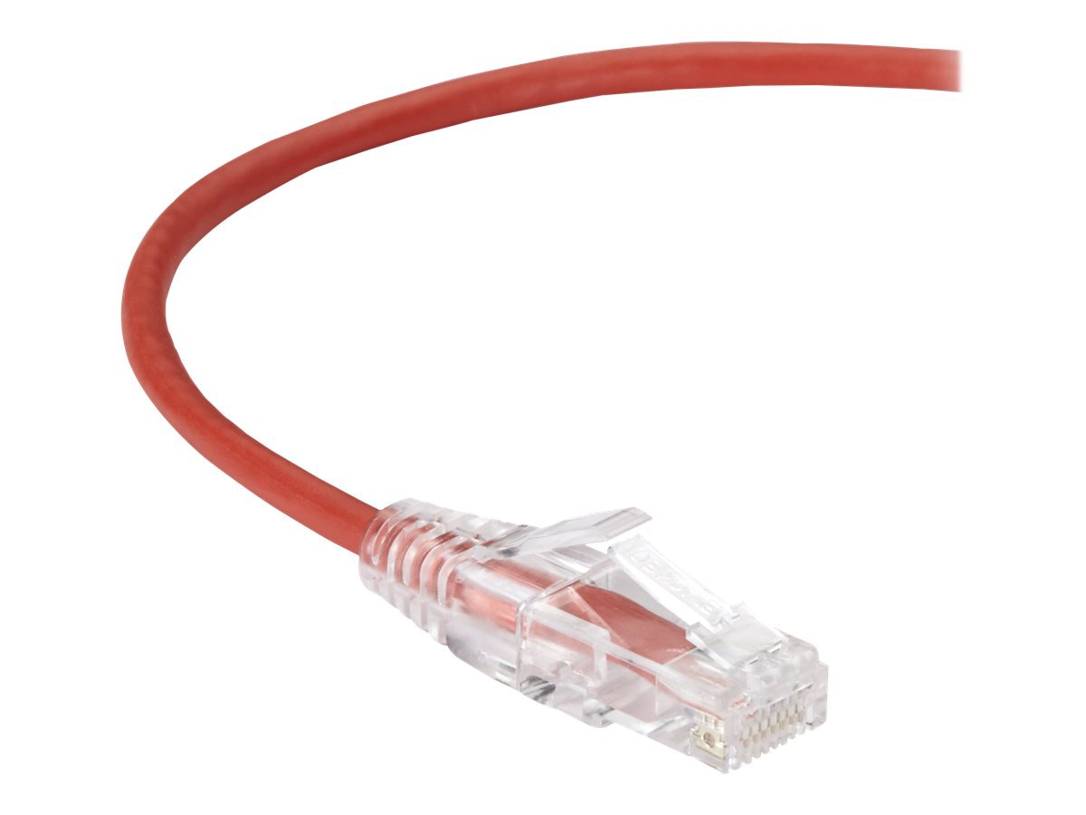 Black Box 10ft Slim-Net CAT6A Red 28AWG 250Mhz UTP Snagless Patch Cable 10'