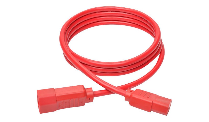 Eaton Tripp Lite Series PDU Power Cord, C13 to C14 - 10A, 250V, 18 AWG, 6 ft. (1.83 m), Red - power extension cable -