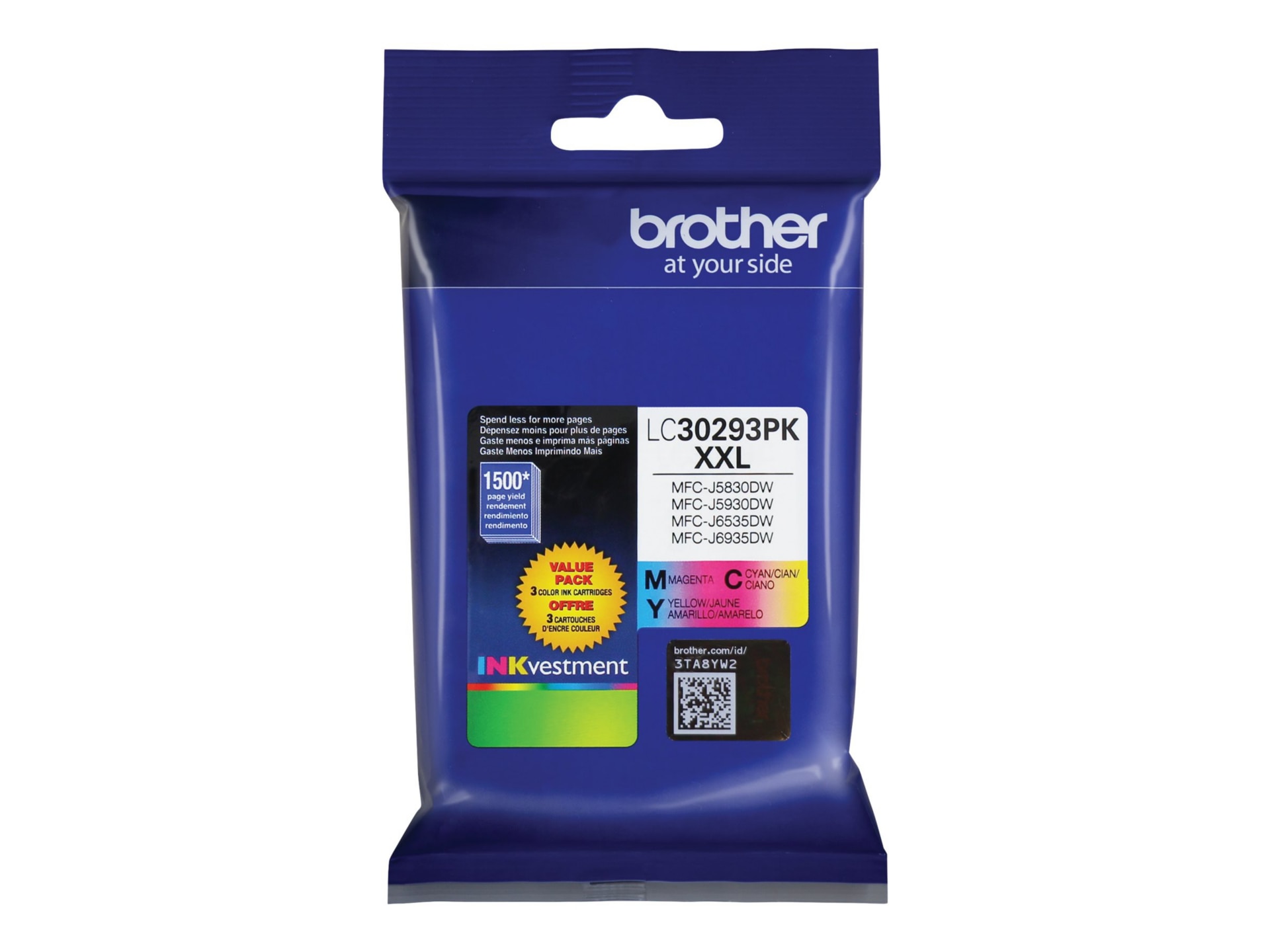 Brother LC30293PK - 3-pack - Super High Yield - yellow, cyan, magenta - original - ink cartridge
