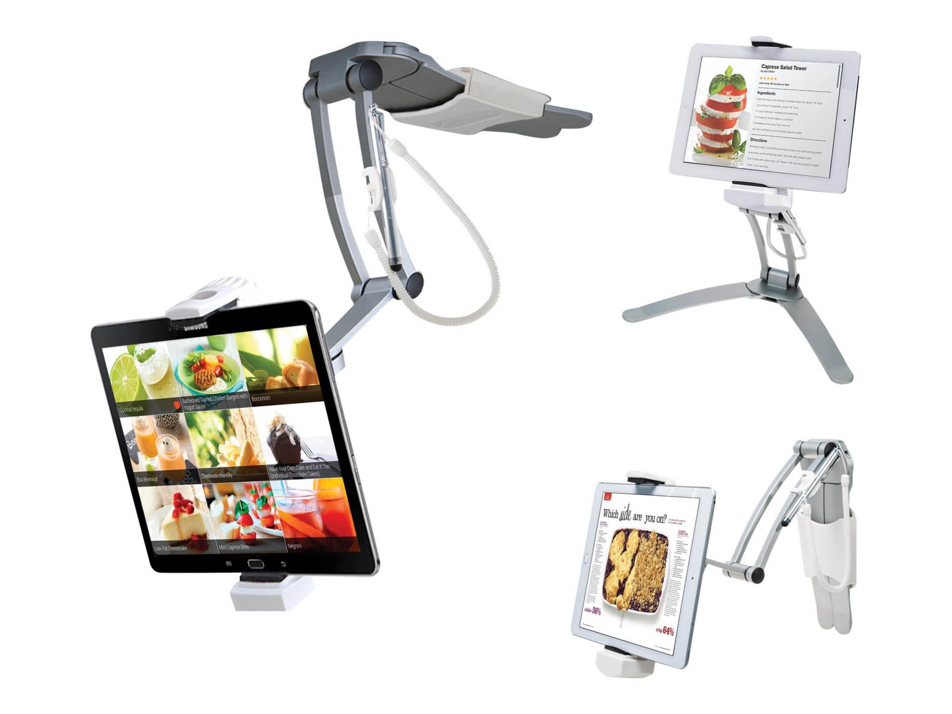 CTA Digital PAD-KMS 2-in-1 Kitchen Mount Stand for iPad and Tablets