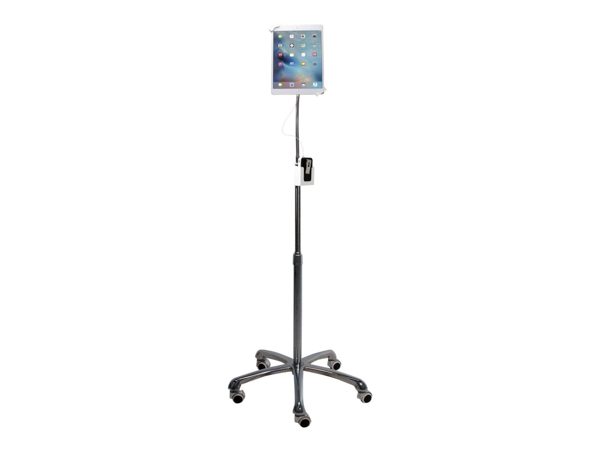 CTA Digital Heavy-Duty Security Gooseneck Floor Stand for 7-13 Inch Tablets