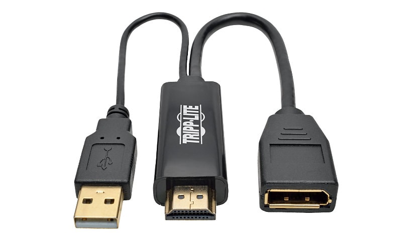 Tripp Lite HDMI to DisplayPort Active Converter 4K with USB Power, HDMI to DisplayPort (M/F), 4096 x 2160/4K x 2K @ 30