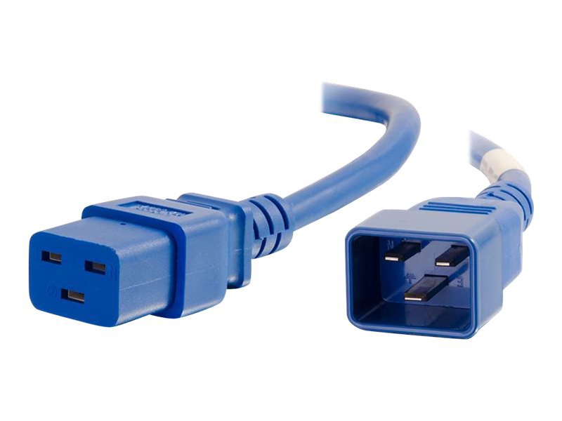 C2G 3ft 12AWG Power Cord (IEC320C20 to IEC320C19) - Blue - power cable - IE