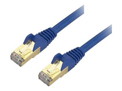StarTech.com 2 ft CAT6a Ethernet Cable - 10 GbE Shielded Snagless RJ45 100W PoE Patch Cord - Blue