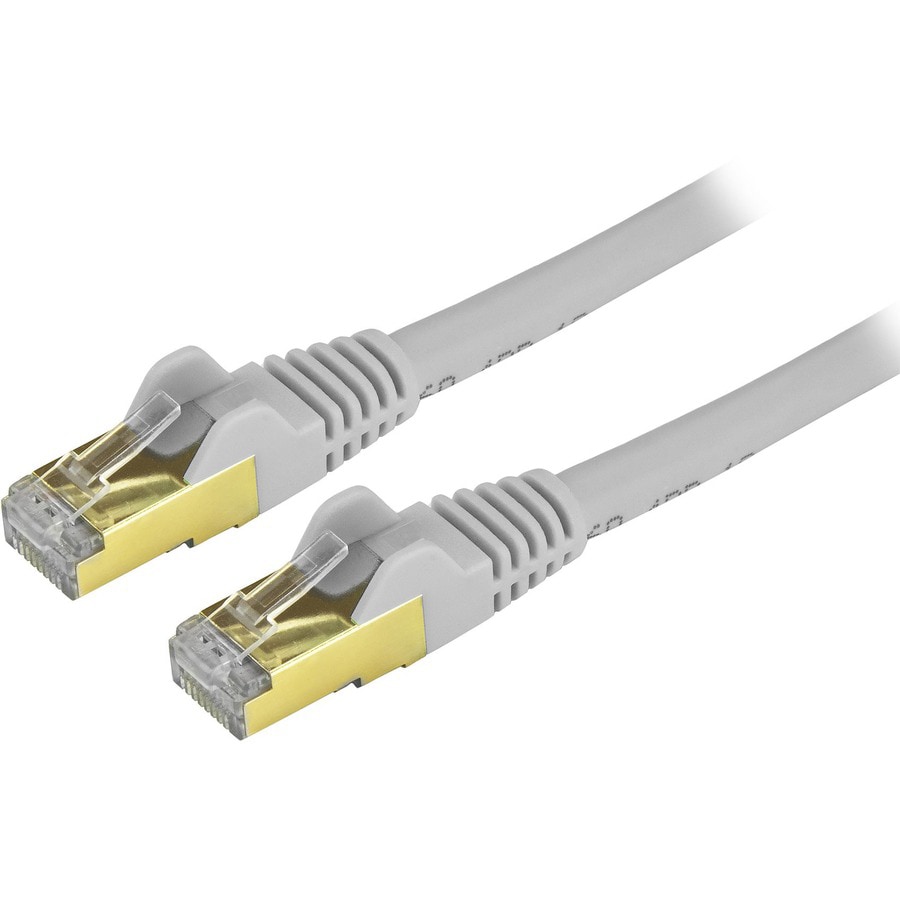 StarTech.com 2 ft CAT6a Ethernet Cable - 10 GbE Shielded Snagless RJ45 100W PoE Patch Cord - Gray