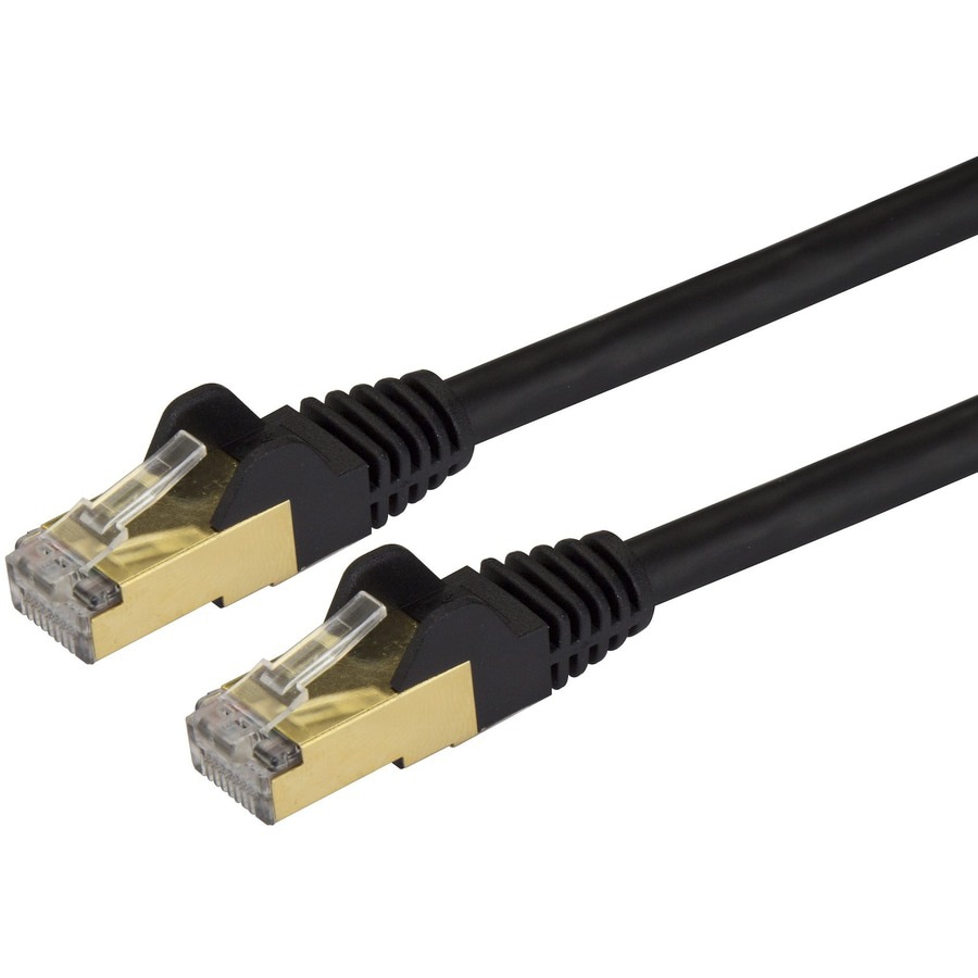 StarTech.com 30ft Black CAT6a Ethernet Cable - Snagless Shielded Ethernet Cable - CAT6a Network Patch Cable RJ45 - M/M