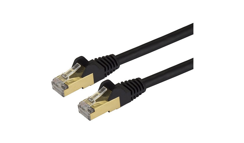 StarTech.com 9ft CAT6a Ethernet Cable - 10 Gigabit Category 6a Shielded Snagless 100W PoE Patch Cord - 10GbE Black UL