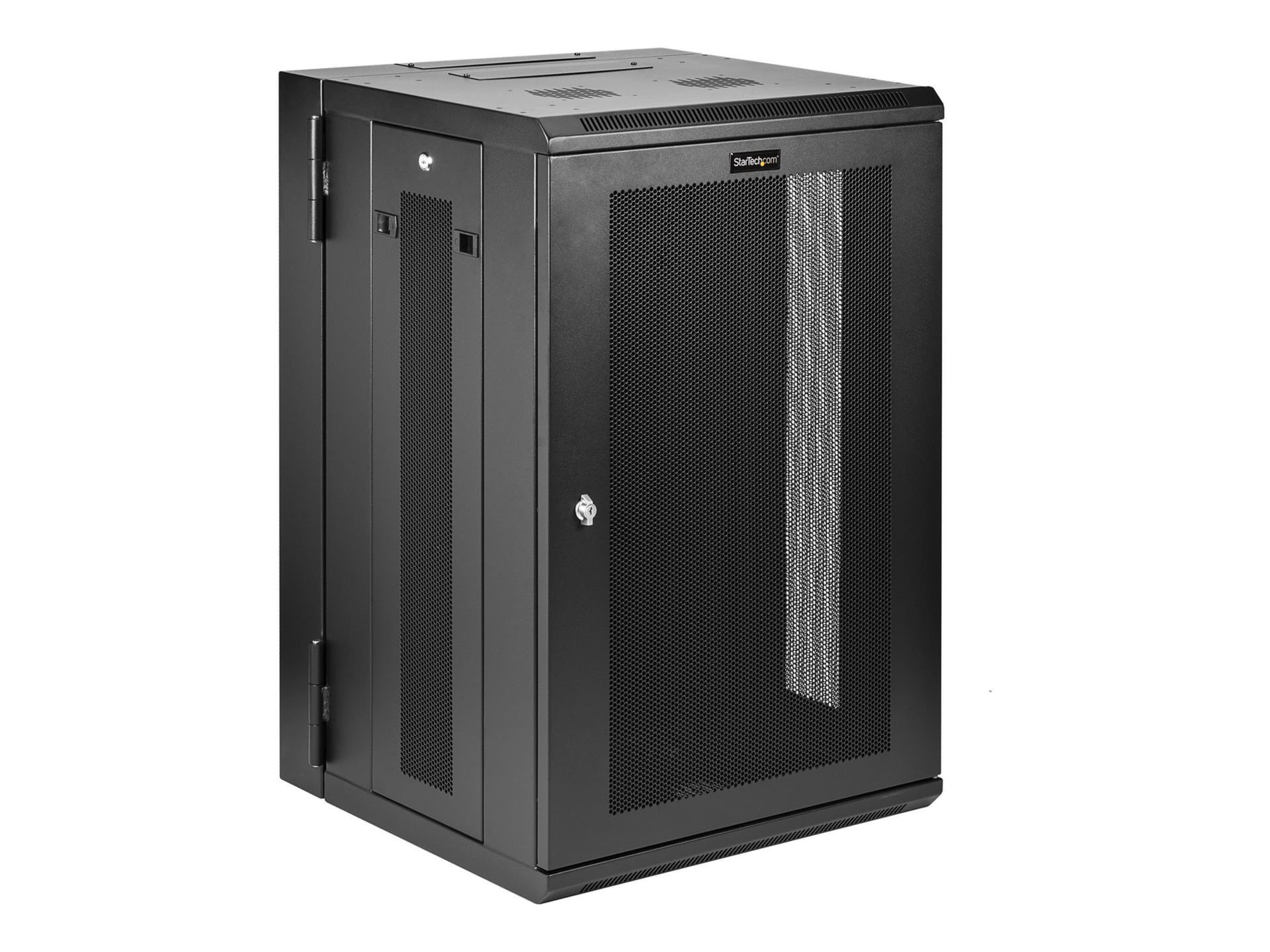 StarTech.com 4-Post 18U Wall Mount Network Cabinet, 19" Hinged Wall-Mounted Server Rack Enclosure for IT Equipment