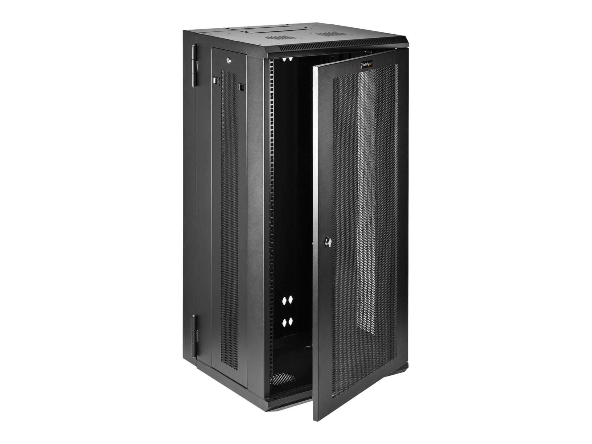 StarTech.com 4-Post 26U Wall Mount Network Cabinet, 19" Hinged Wall-Mounted Server Rack Enclosure for IT Equipment