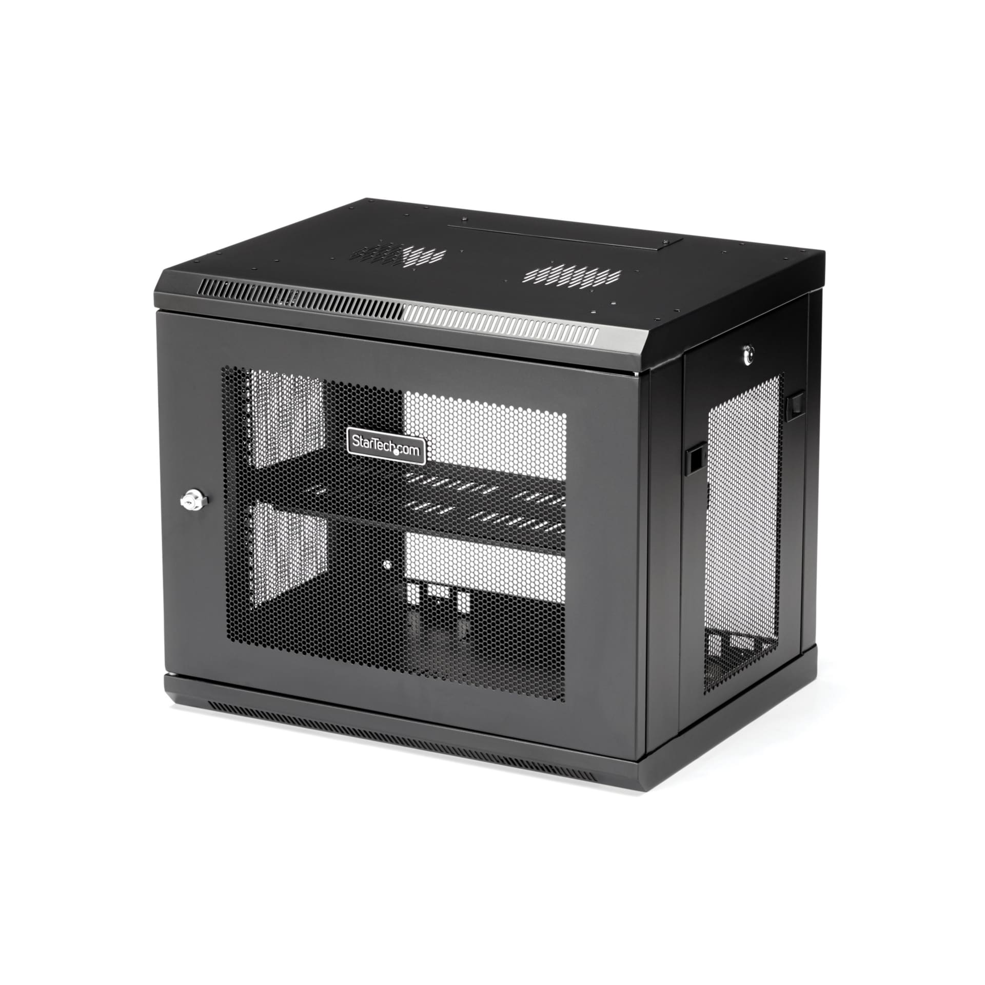 StarTech.com 2-Post 9U Wall Mount Network Cabinet, 19" Lockable Wall-Mounted Server Rack Enclosure for IT Equipment