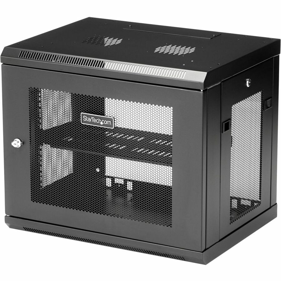 StarTech.com 2-Post 9U Wall Mount Network Cabinet, 19" Lockable Wall-Mounted Server Rack Enclosure for IT Equipment