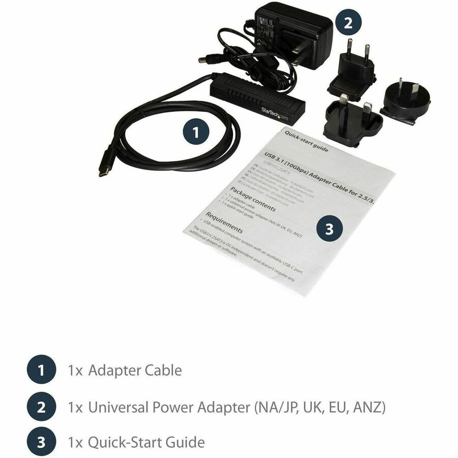 StarTech.com USB C to SATA Adapter Cable for 2.5"/3.5" SSD/HDD Drives - Thumbnail 5
