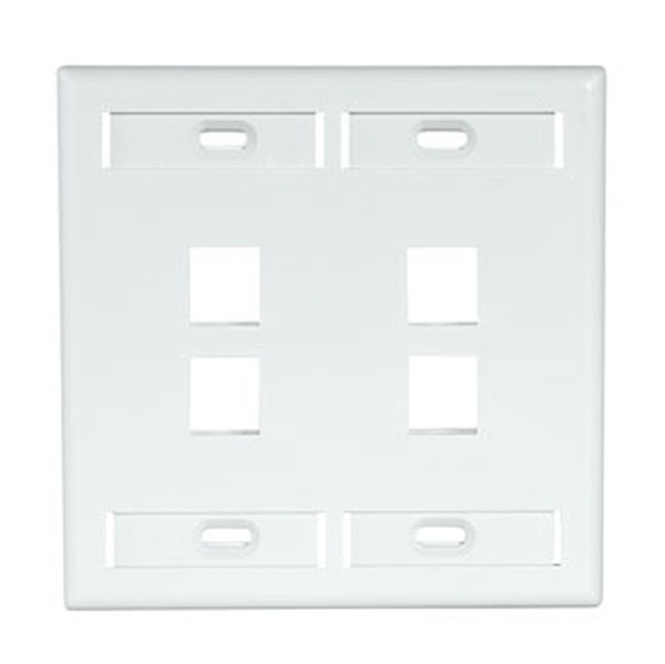 Leviton QuickPort Dual-Gang With Designation ID Windows - mounting plate